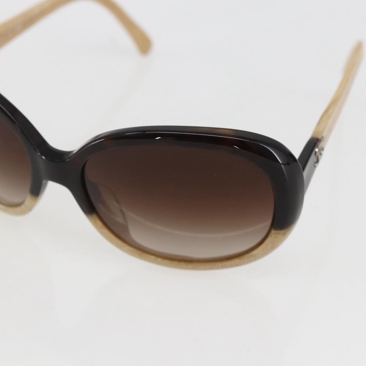 CHANEL Sunglasses plastic Beige CC Auth ka963