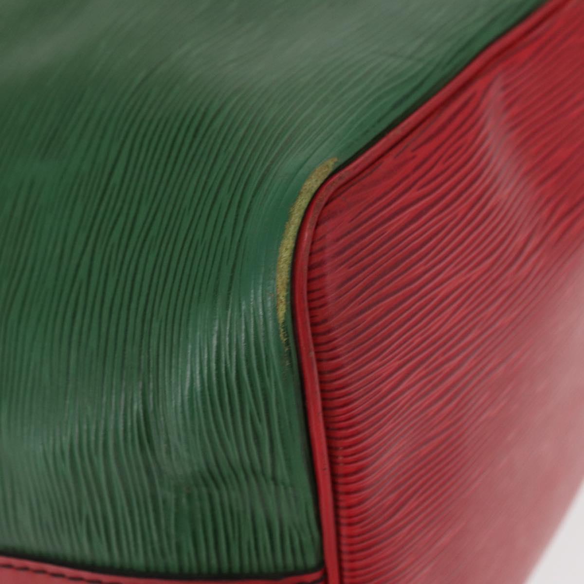 LOUIS VUITTON Epi Petit Noe Shoulder Bag Bicolor Green Red M44147 LV Auth ka966