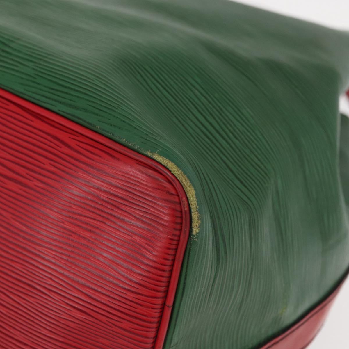 LOUIS VUITTON Epi Petit Noe Shoulder Bag Bicolor Green Red M44147 LV Auth ka966