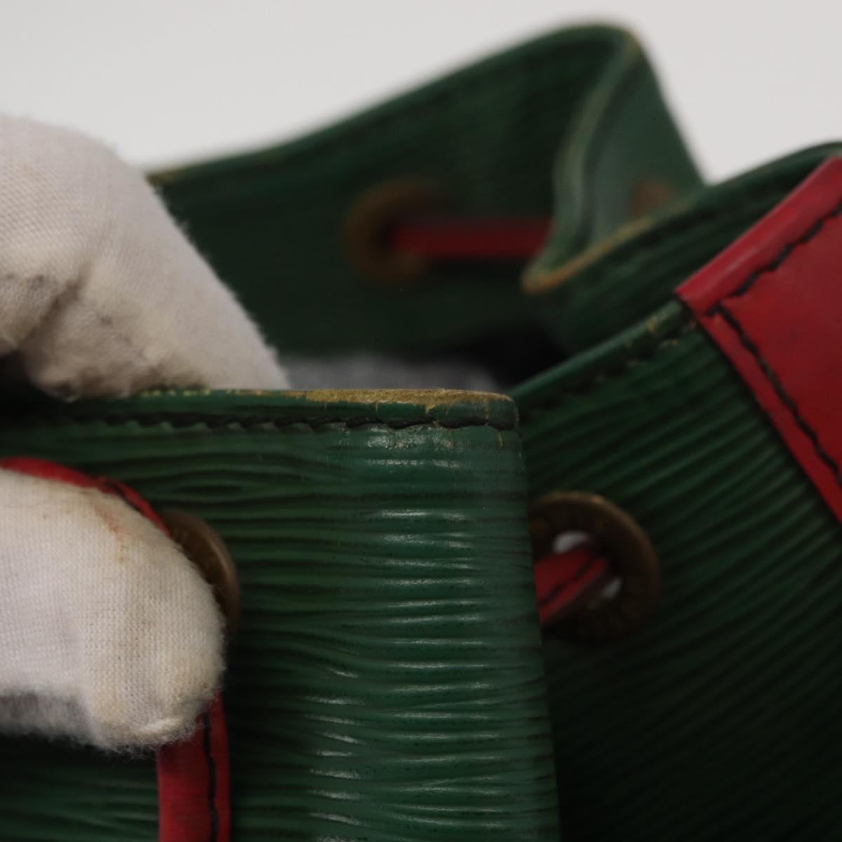 LOUIS VUITTON Epi Petit Noe Shoulder Bag Bicolor Green Red M44147 LV Auth ka966