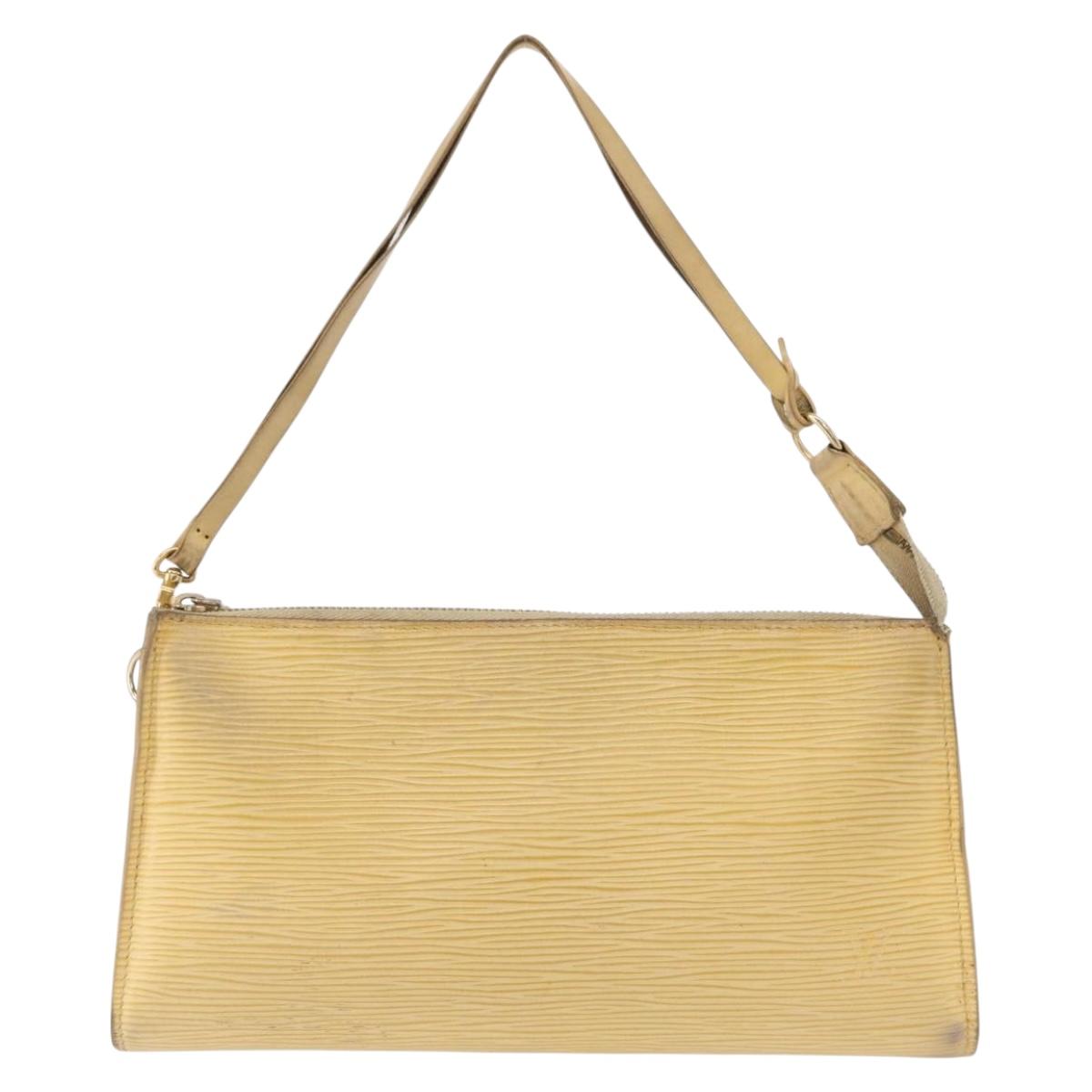 LOUIS VUITTON Epi Pochette Accessoires Pouch Vanilla M5294A LV Auth ka982