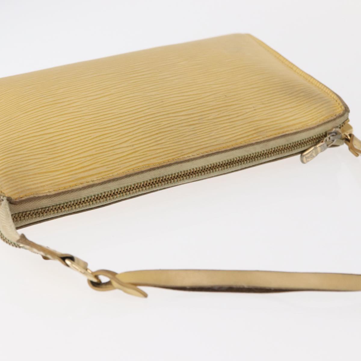 LOUIS VUITTON Epi Pochette Accessoires Pouch Vanilla M5294A LV Auth ka982