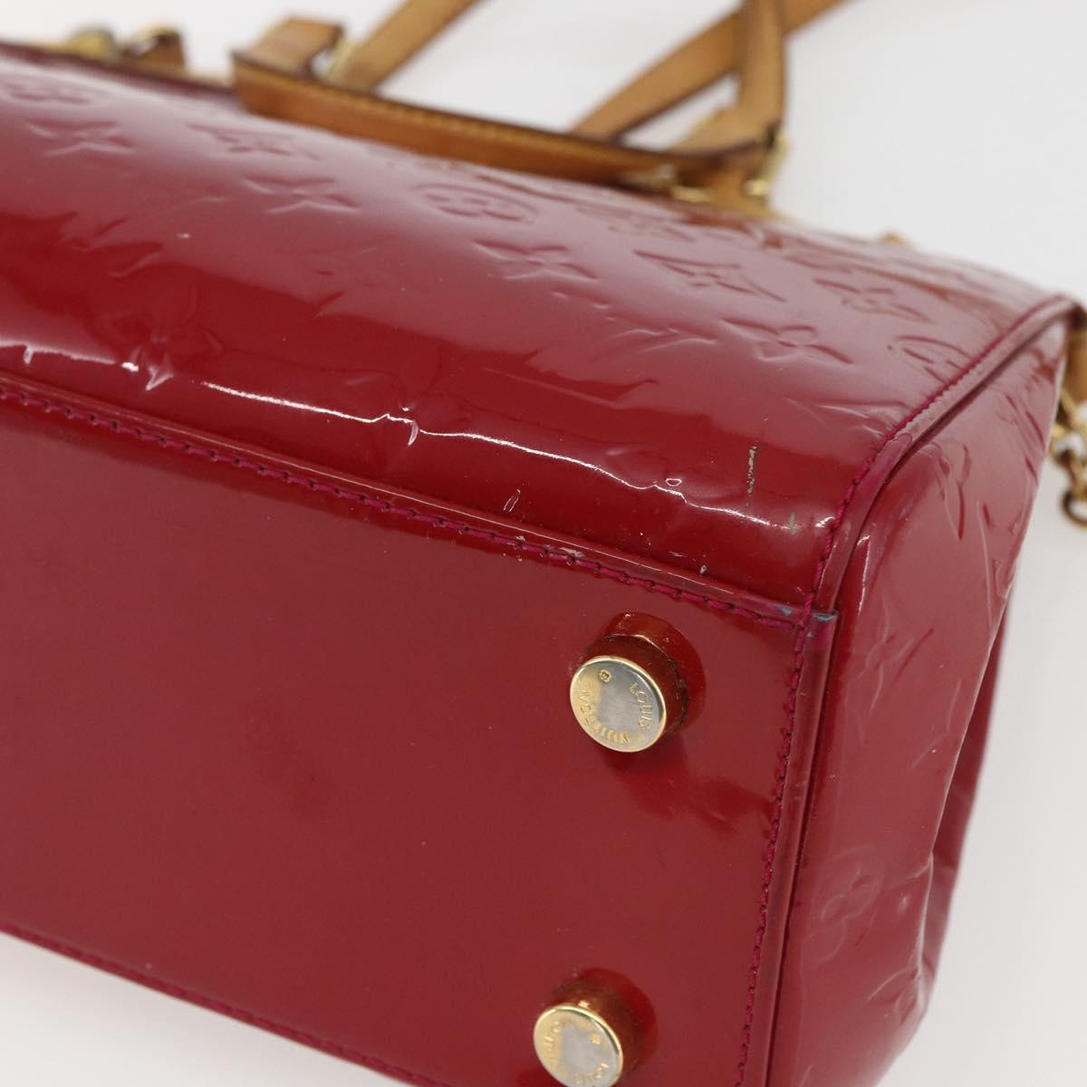LOUIS VUITTON Vernis Blair MM Hand Bag 2way Rouge Grunadine M91619 LV Auth ka985