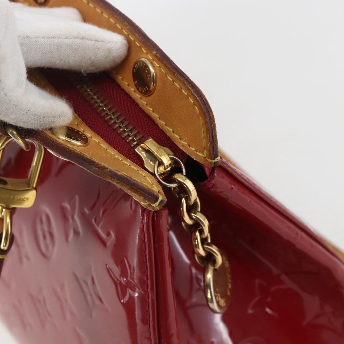 LOUIS VUITTON Vernis Blair MM Hand Bag 2way Rouge Grunadine M91619 LV Auth ka985