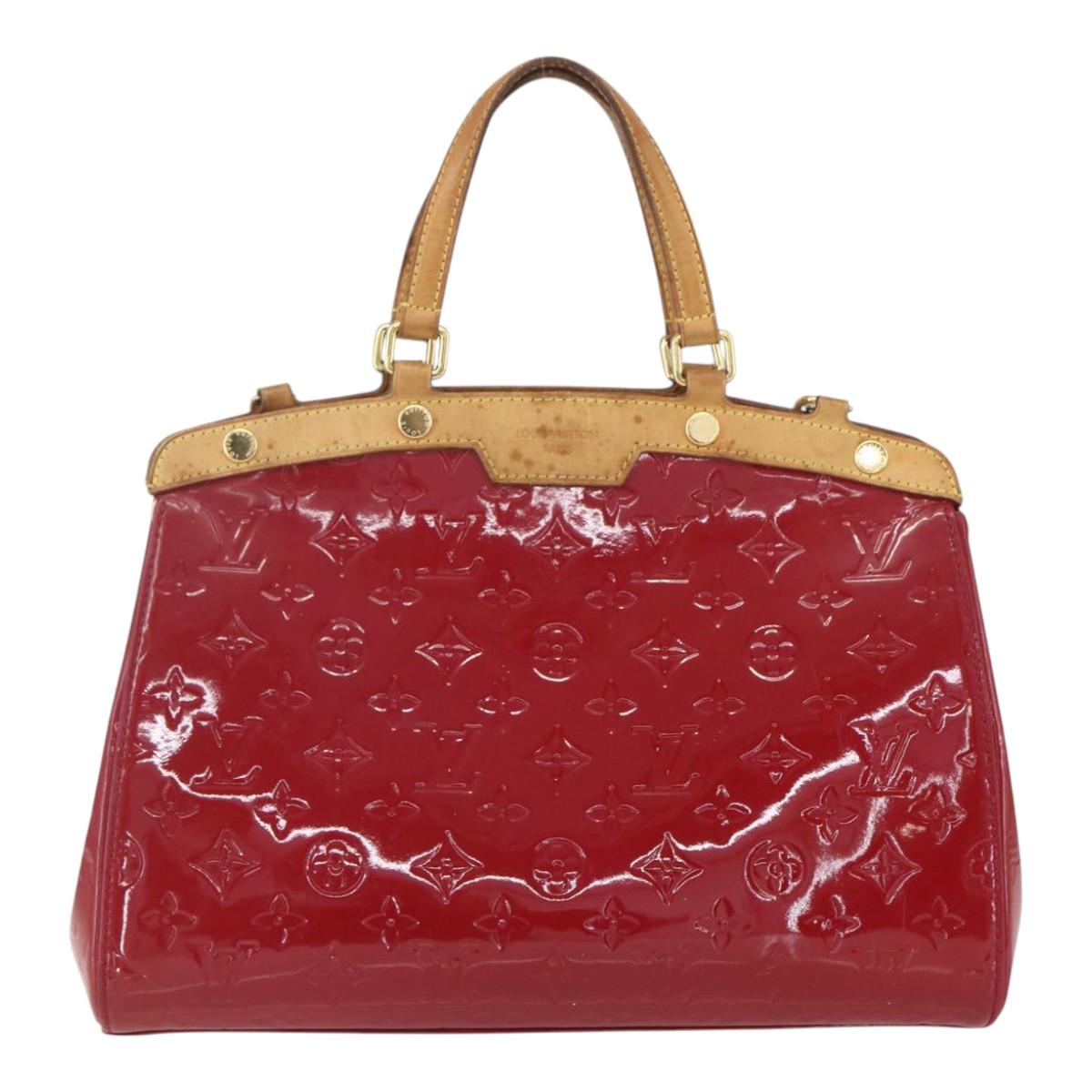 LOUIS VUITTON Vernis Blair MM Hand Bag 2way Rouge Grunadine M91619 LV Auth ka985