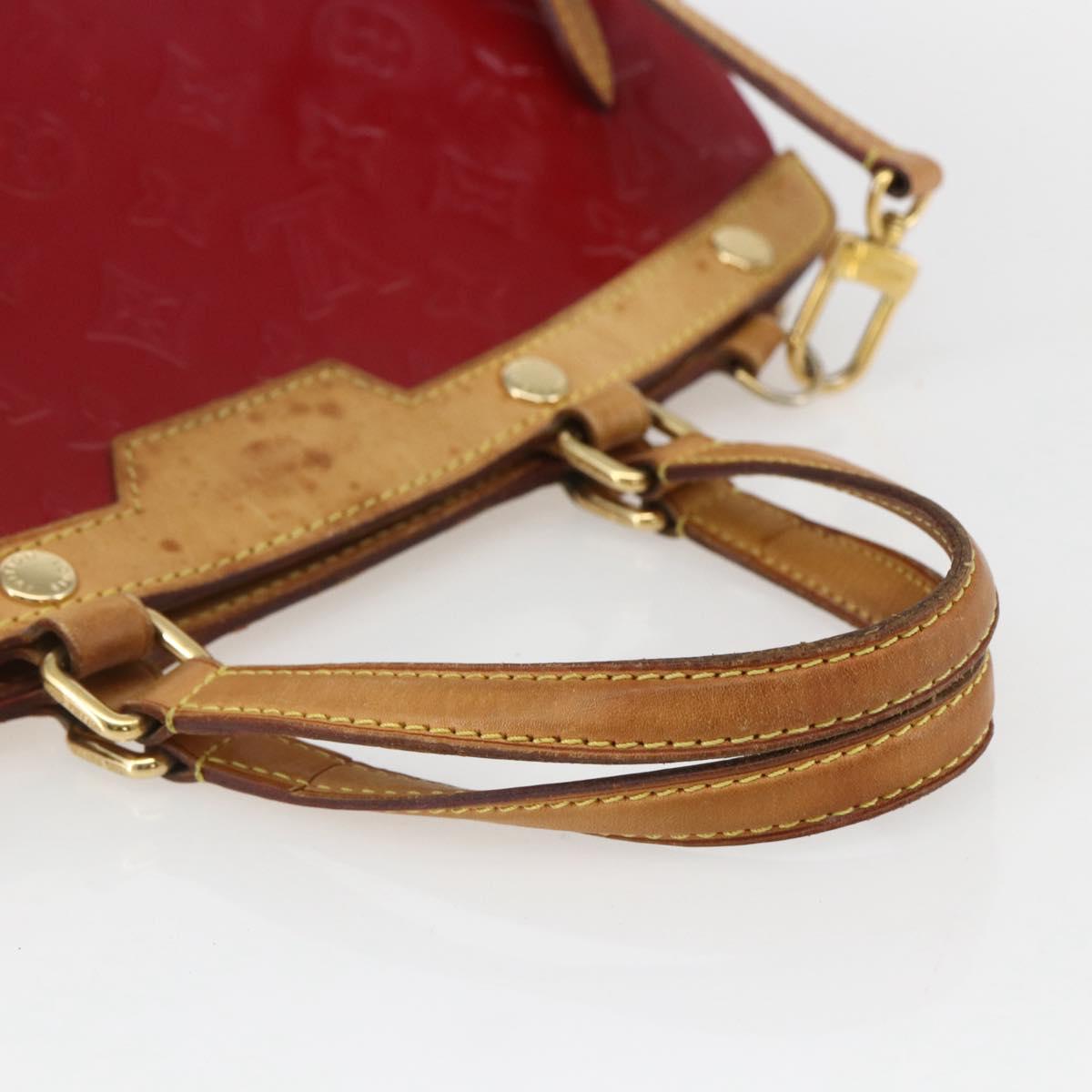 LOUIS VUITTON Vernis Blair MM Hand Bag 2way Rouge Grunadine M91619 LV Auth ka985