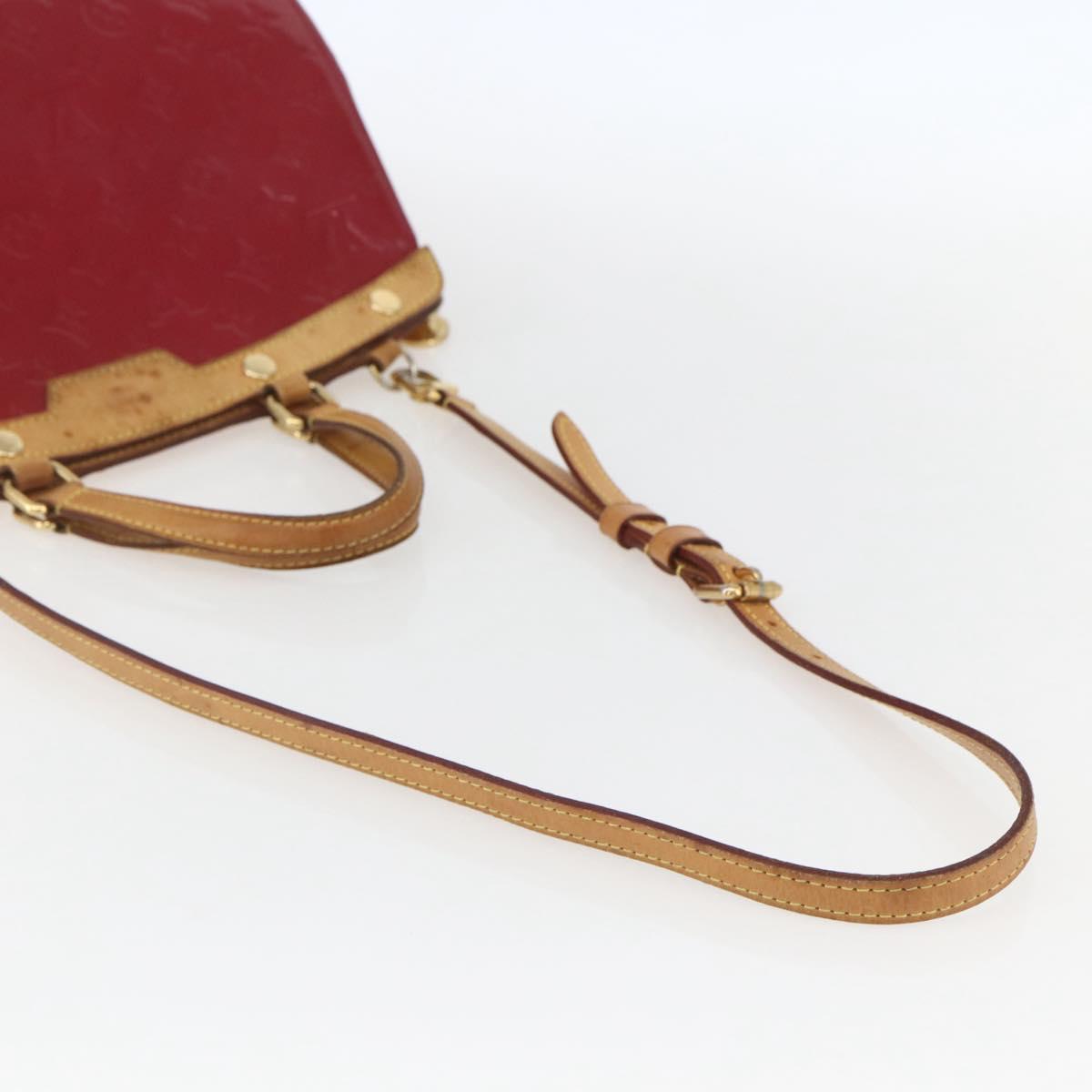 LOUIS VUITTON Vernis Blair MM Hand Bag 2way Rouge Grunadine M91619 LV Auth ka985