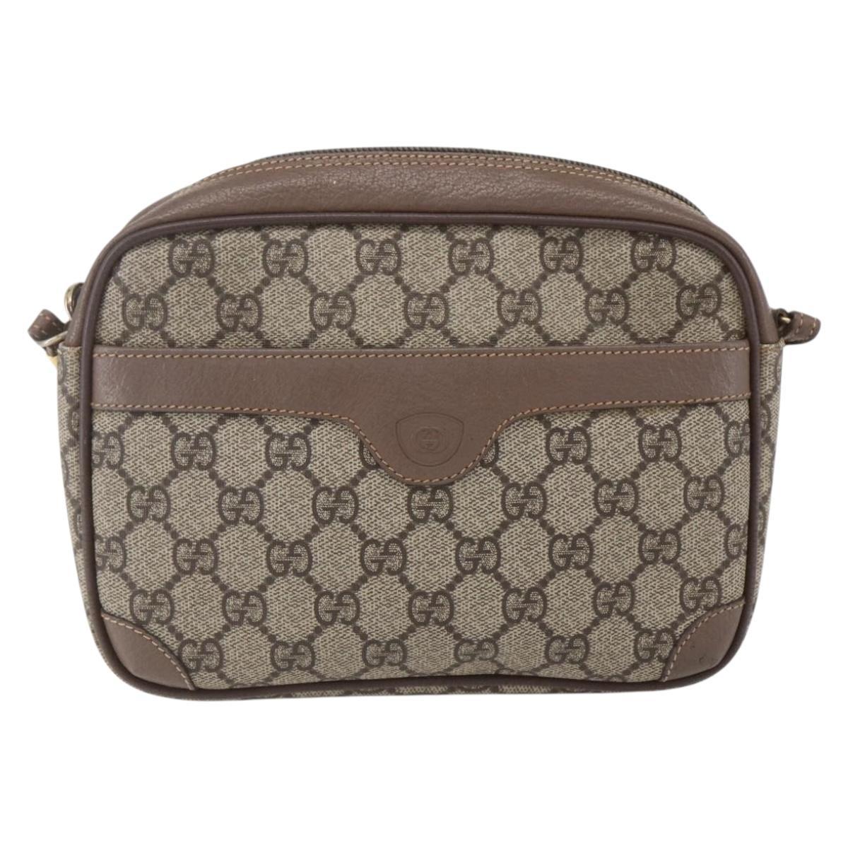 GUCCI GG Supreme Shoulder Bag PVC Beige Gold 007 115 6423 Auth ka987
