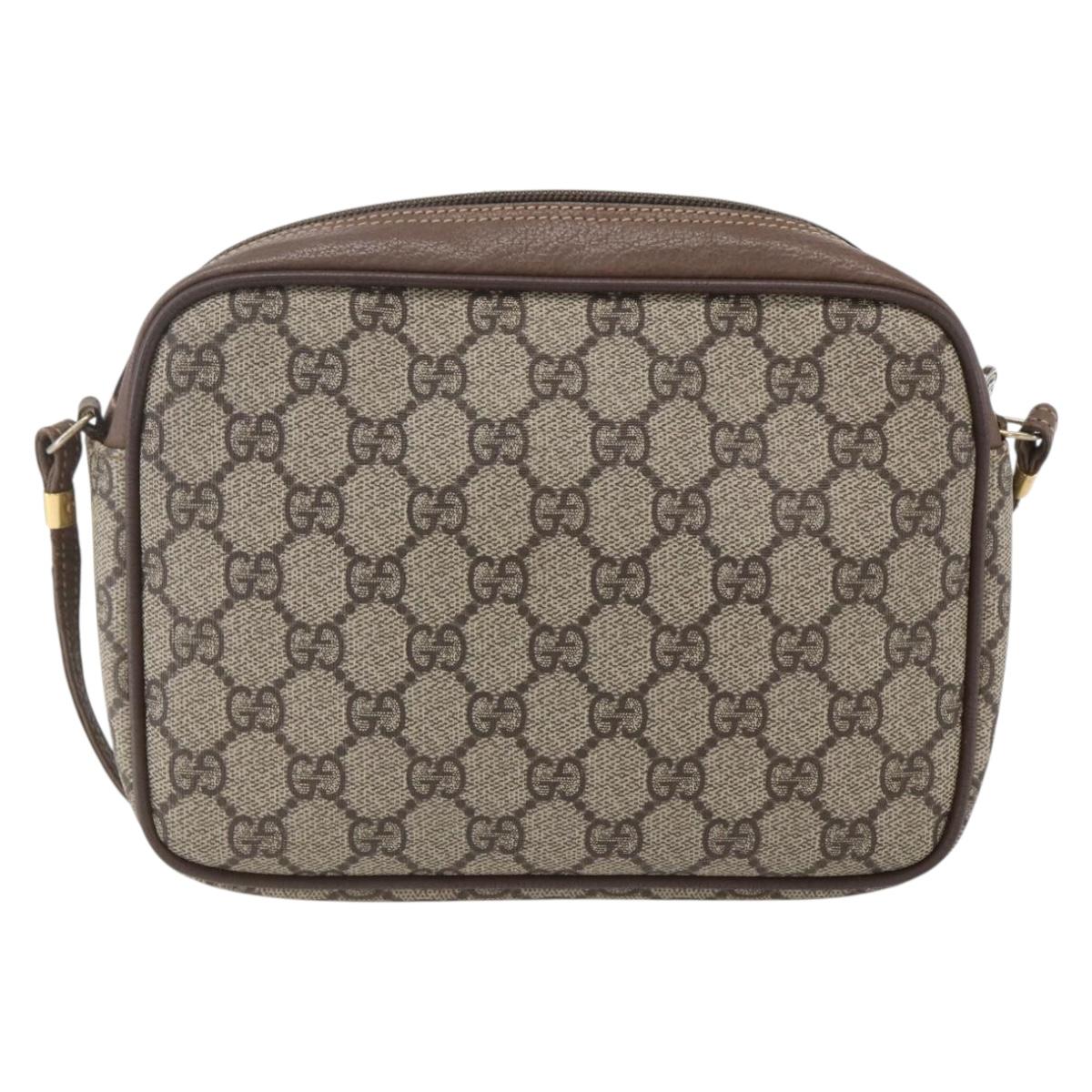GUCCI GG Supreme Shoulder Bag PVC Beige Gold 007 115 6423 Auth ka987