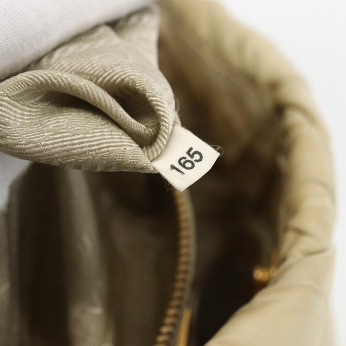 PRADA Hand Bag Nylon 2way Beige Gold Auth ka990