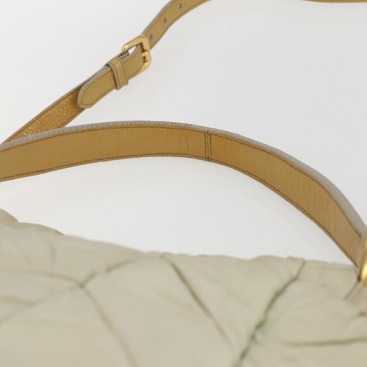 PRADA Hand Bag Nylon 2way Beige Gold Auth ka990