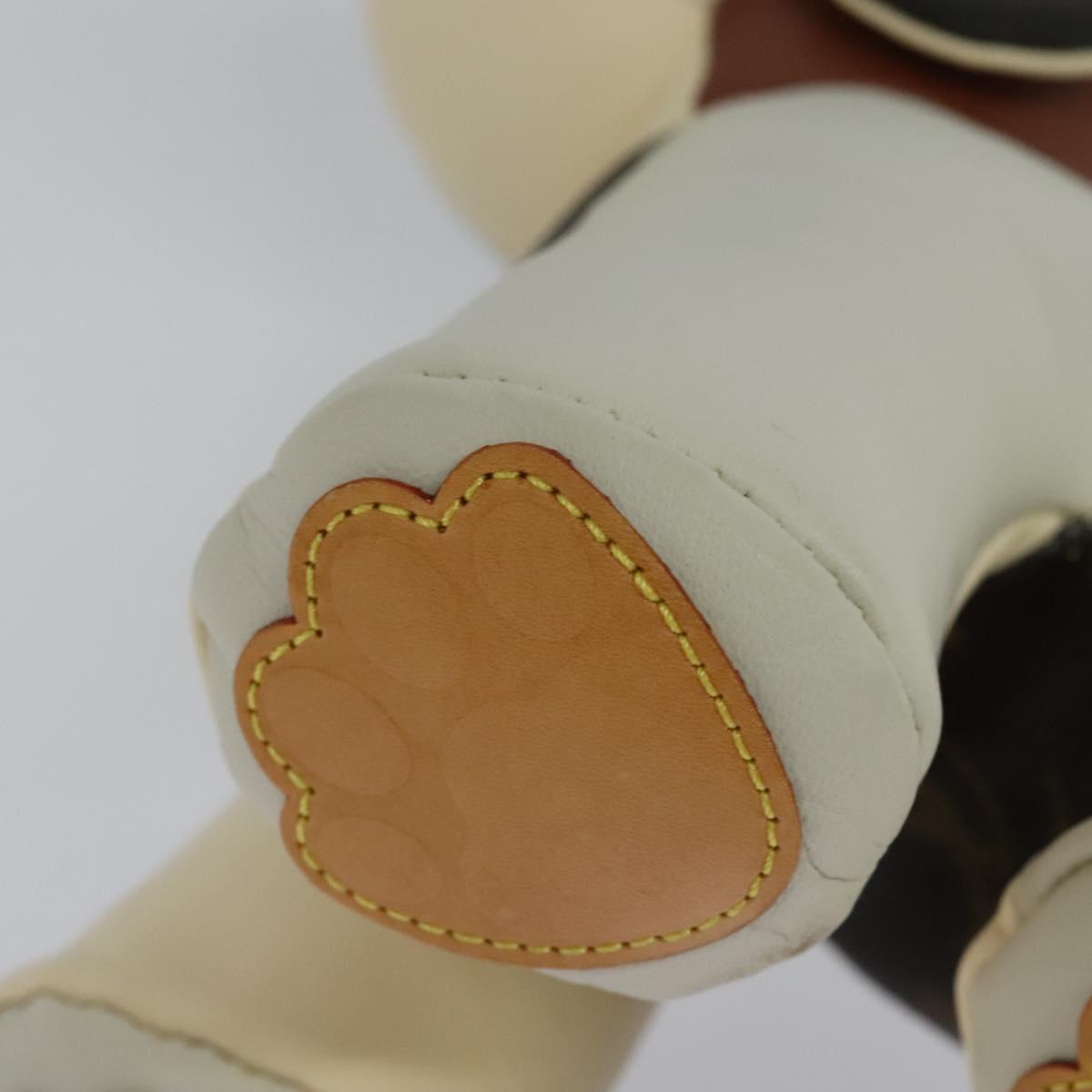 LOUIS VUITTON Monogram Dudu Oscar Stuffed dog White Black GI0251 LV Auth KD038A