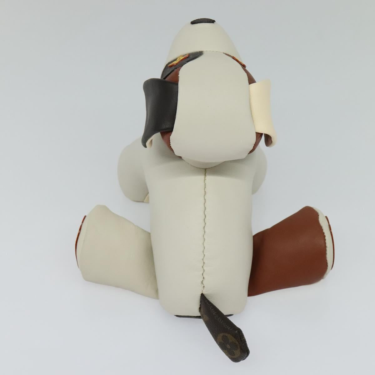 LOUIS VUITTON Monogram Dudu Oscar Stuffed dog White Black GI0251 LV Auth KD038A