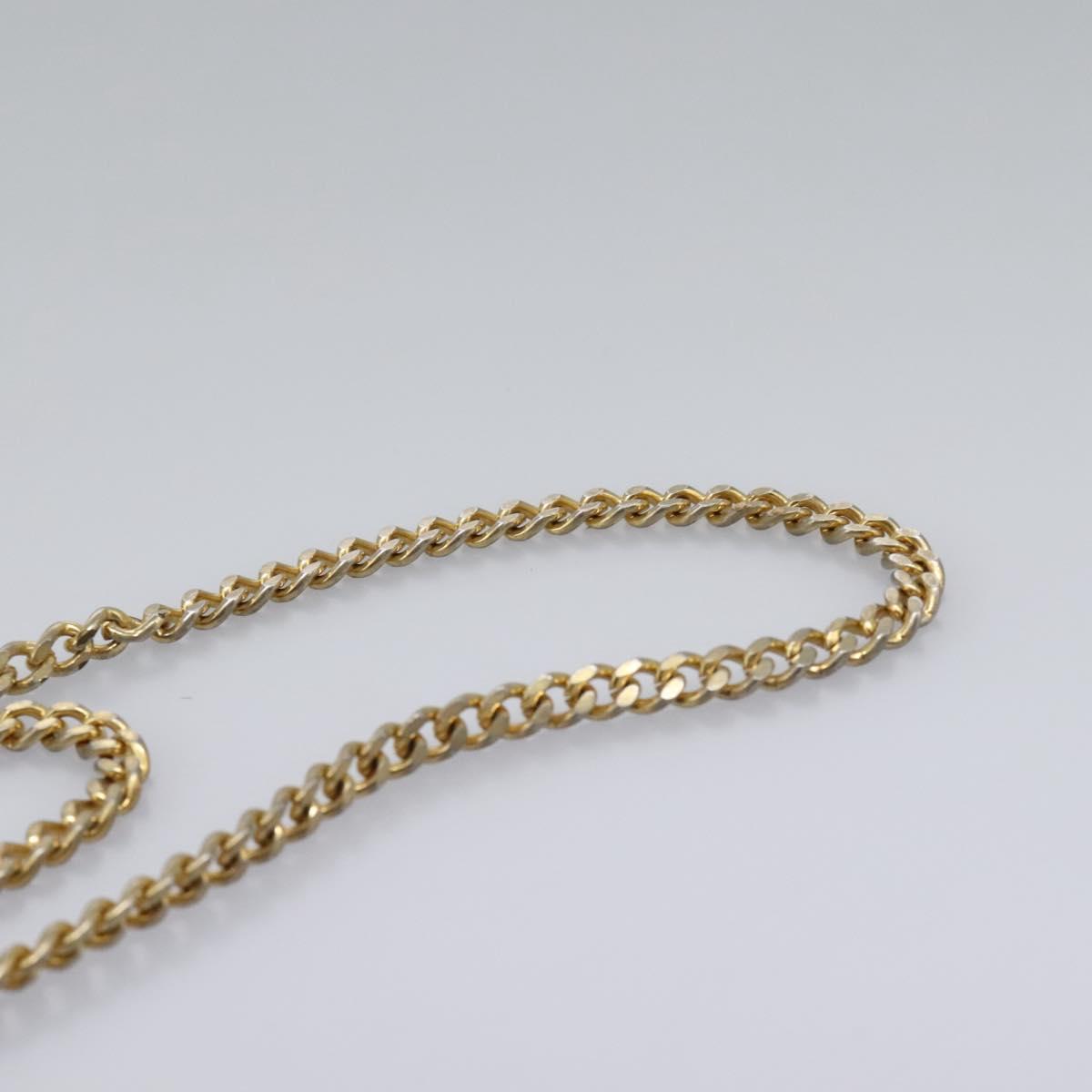 Christian Dior Trotter Canvas Chain Shoulder Bag Brown Gold Auth KD045