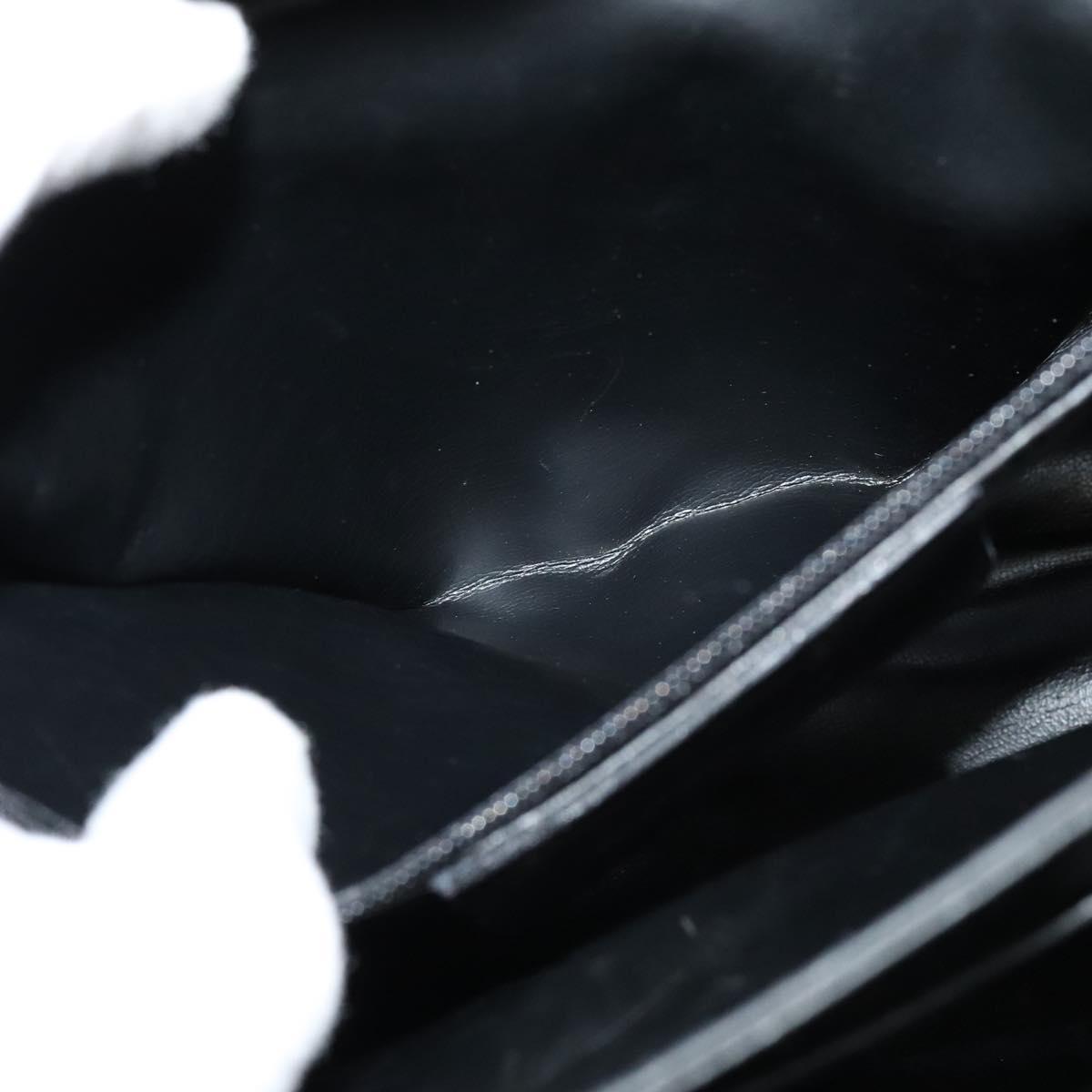 Salvatore Ferragamo Gancini Hand Bag Leather 2way Black Gold Auth KD059