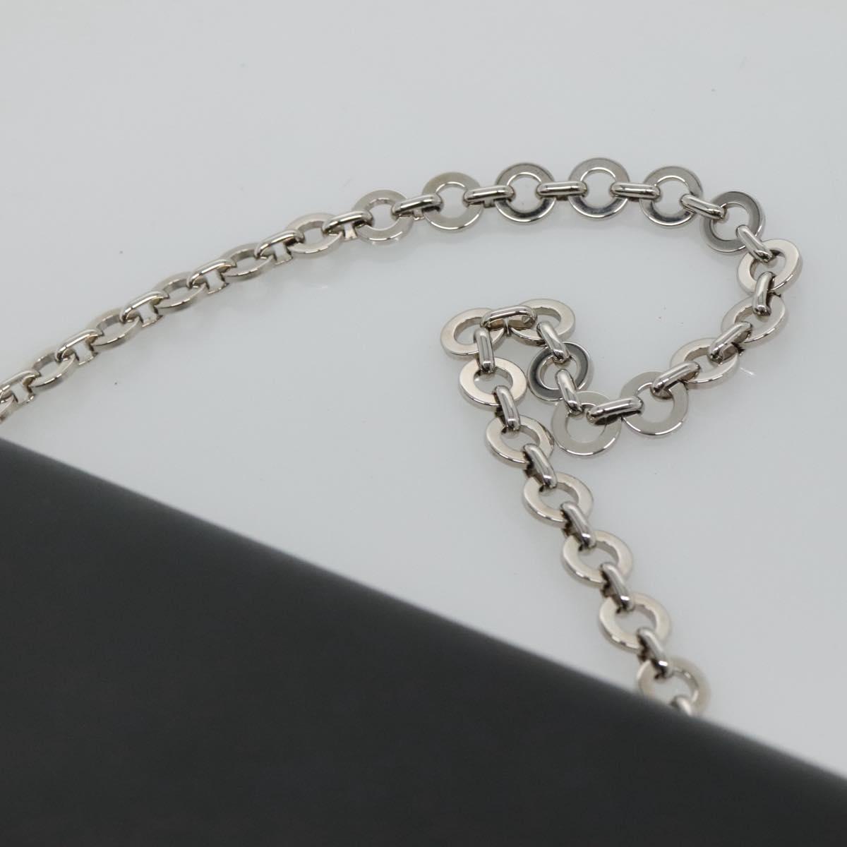 Salvatore Ferragamo Gancini Chain Shoulder Bag Leather Black Silver Auth KD060