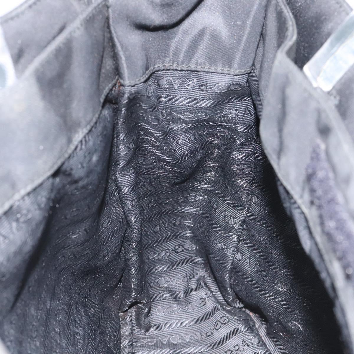 PRADA Hand Bag Nylon Black Auth KD065