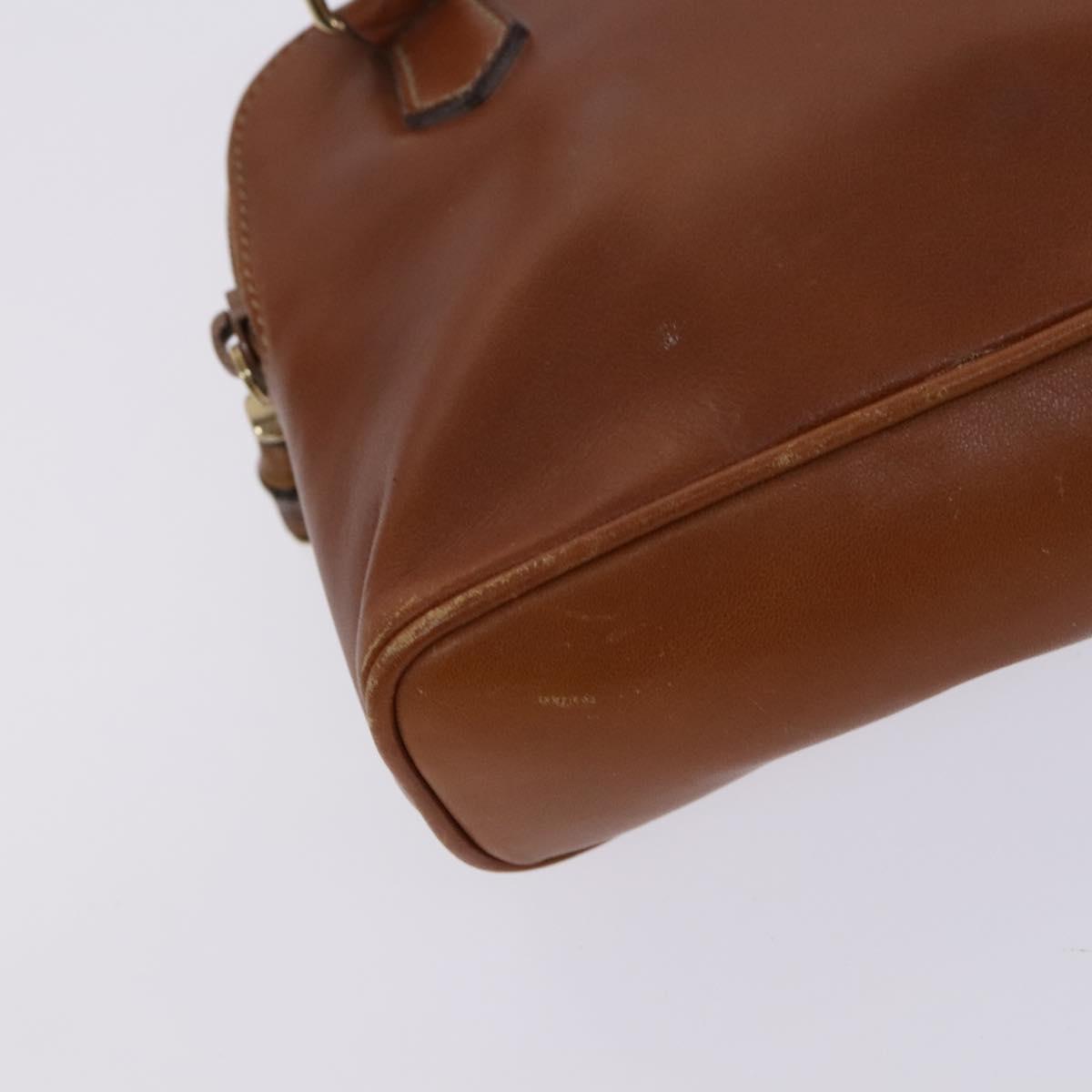 GUCCI Bamboo Hand Bag Leather 2way Brown Gold 007 2032 0231 Auth KD089