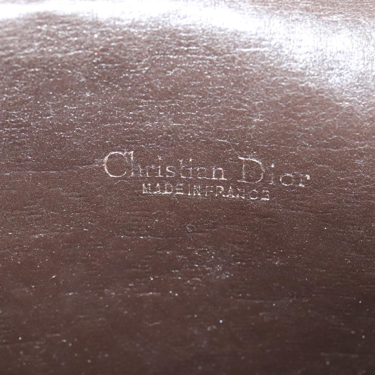 Christian Dior Trotter Canvas Shoulder Bag Brown Gold Auth KD090