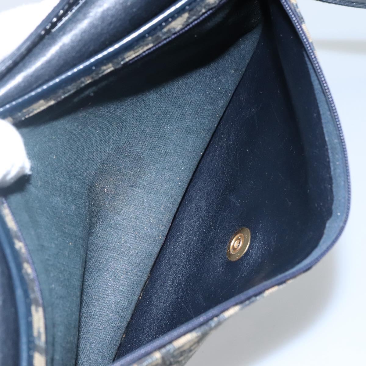 Christian Dior Trotter Canvas Shoulder Bag Navy Auth KD091