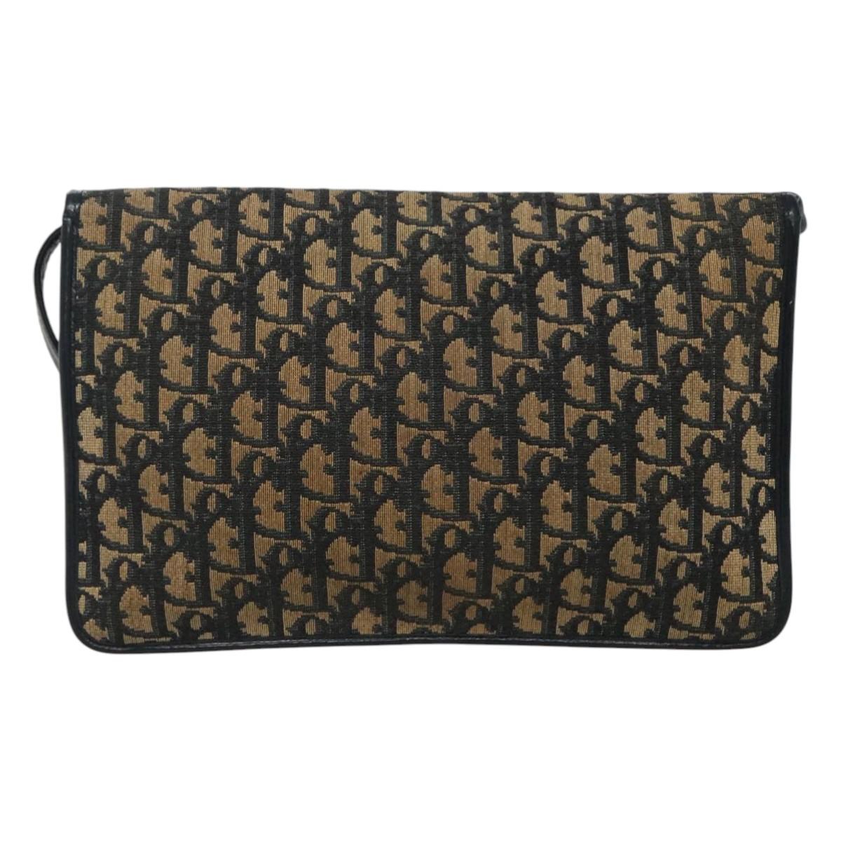 Christian Dior Trotter Canvas Shoulder Bag Navy Auth KD091