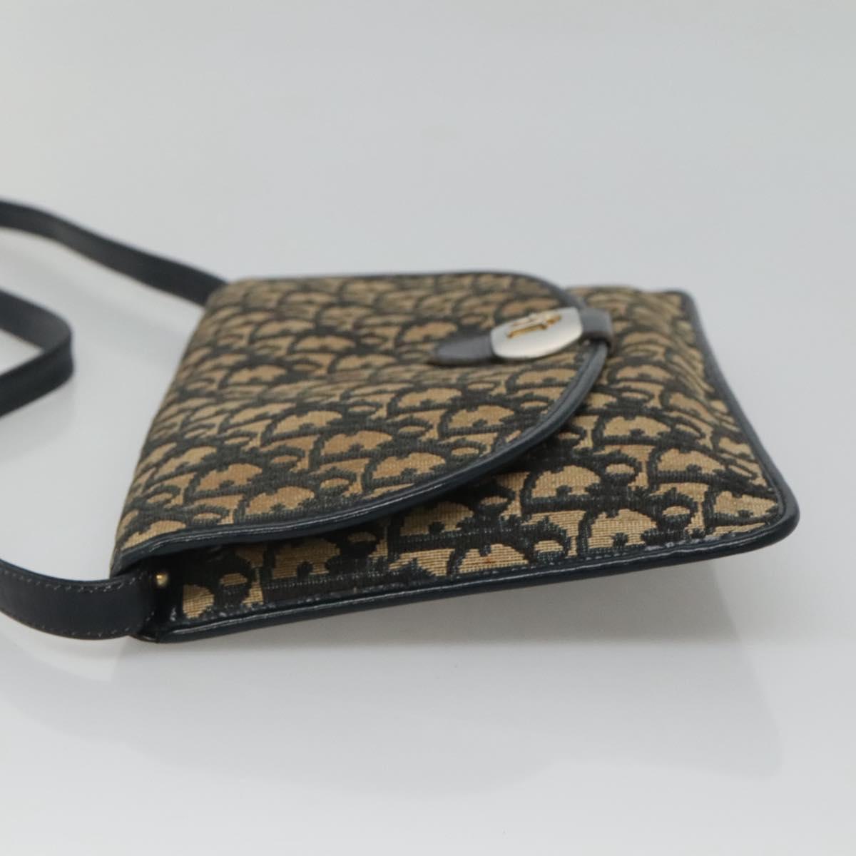 Christian Dior Trotter Canvas Shoulder Bag Navy Auth KD091