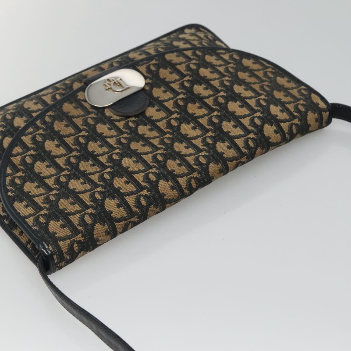 Christian Dior Trotter Canvas Shoulder Bag Navy Auth KD091