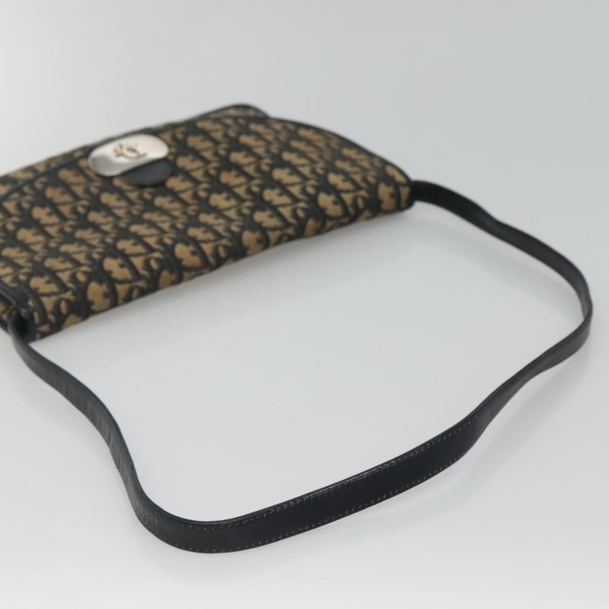 Christian Dior Trotter Canvas Shoulder Bag Navy Auth KD091