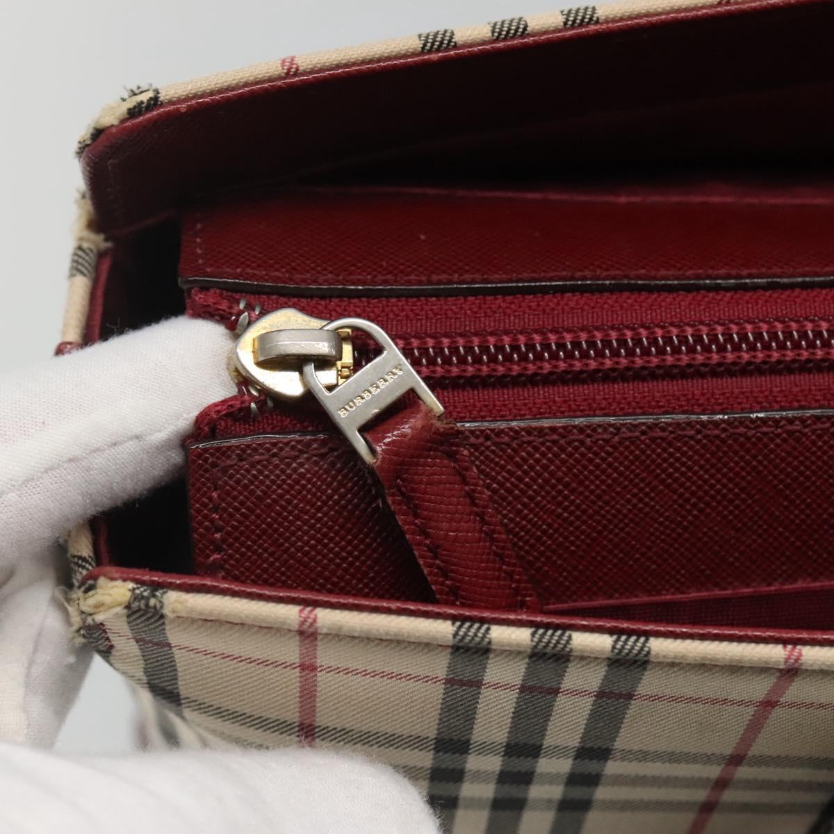 BURBERRY Nova Check Tote Bag Canvas Beige Gold Auth KD099