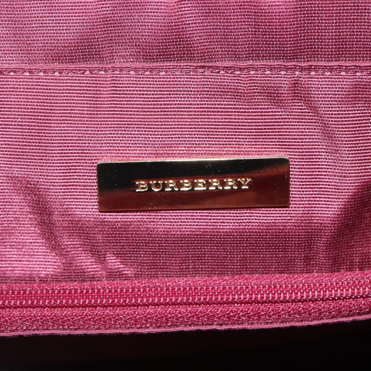 BURBERRY Nova Check Tote Bag Canvas Beige Gold Auth KD099