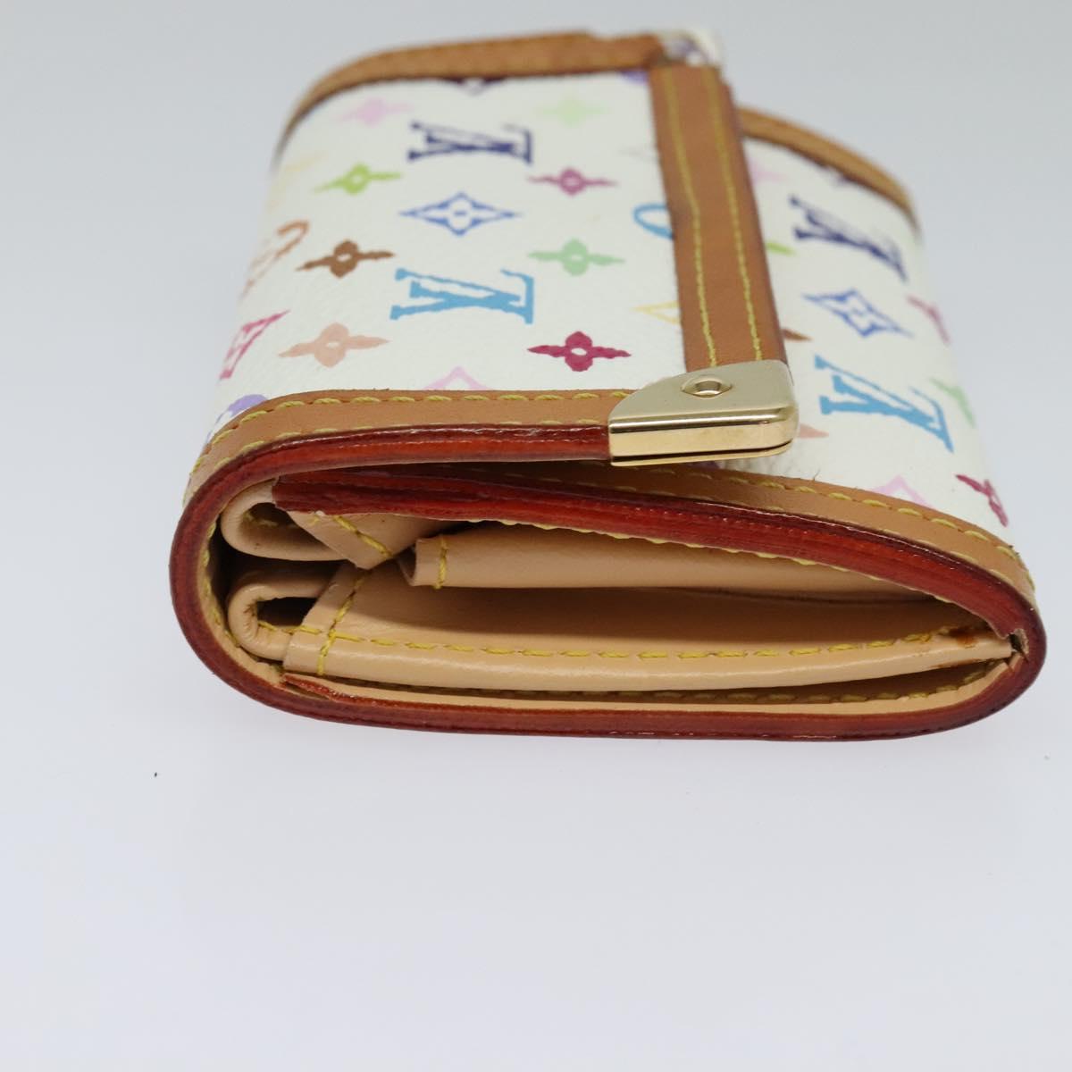 LOUIS VUITTON Monogram Multicolor Porte Monnaie Plat White M92657 Auth KD109