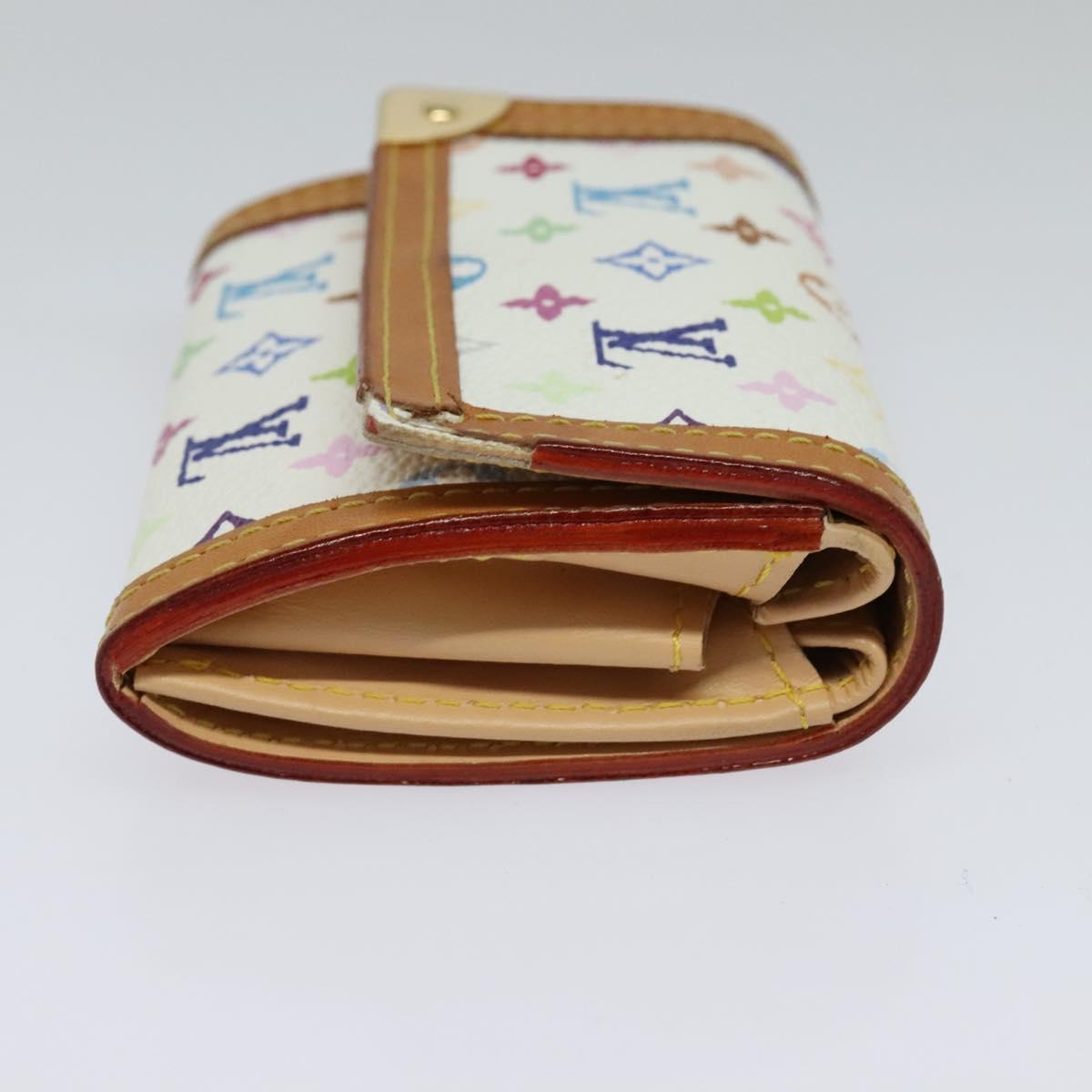 LOUIS VUITTON Monogram Multicolor Porte Monnaie Plat White M92657 Auth KD109