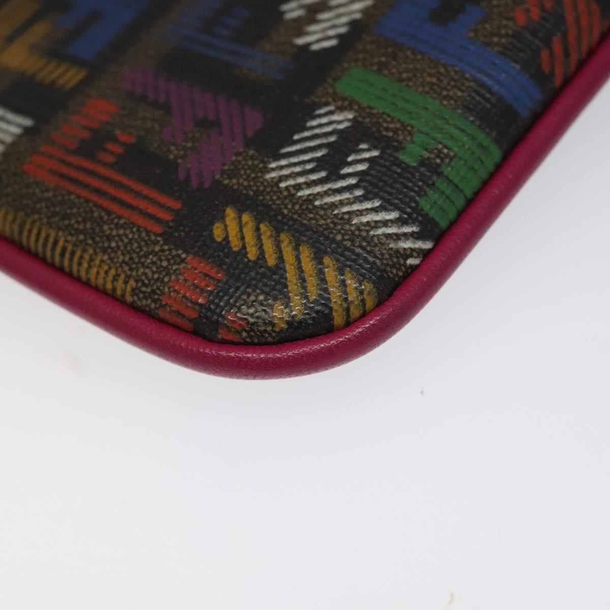 FENDI Zucca Canvas Coin Purse Multicolor Gold Auth KD110
