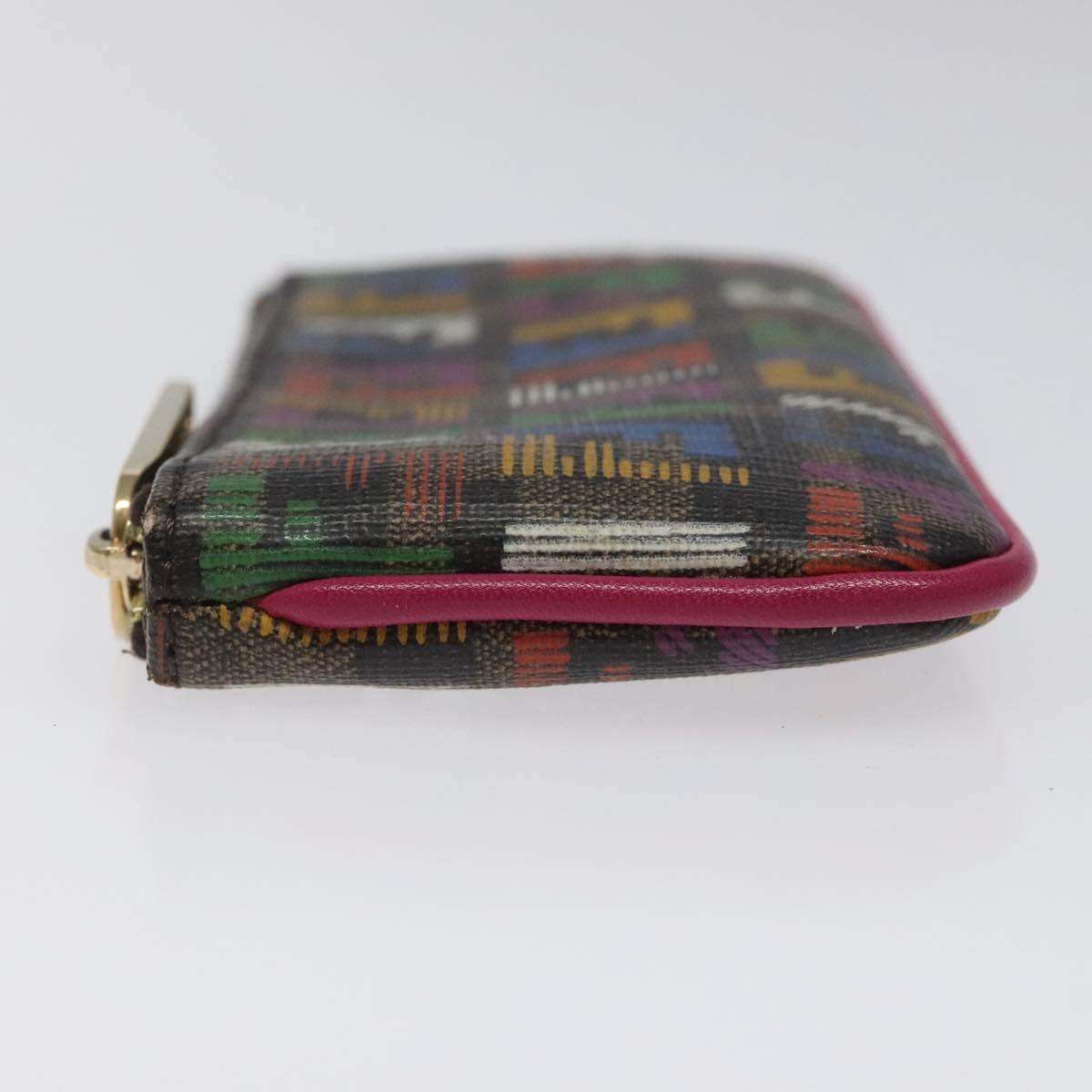 FENDI Zucca Canvas Coin Purse Multicolor Gold Auth KD110