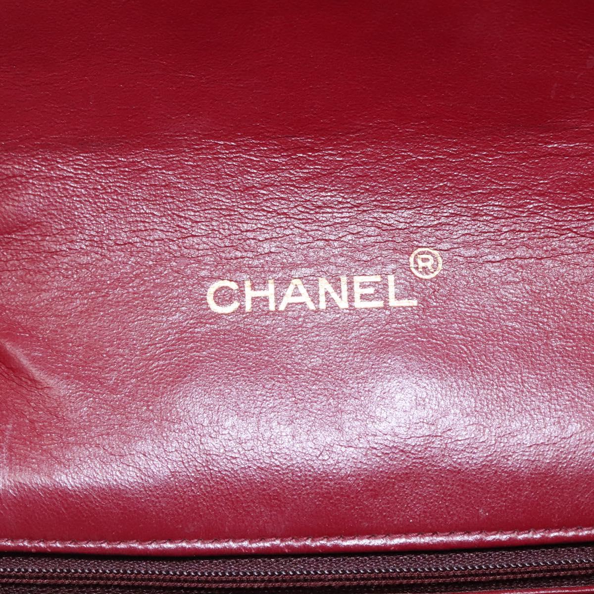 CHANEL Matelasse Chain Shoulder Bag Lamb Skin Black Gold CC Auth KD113