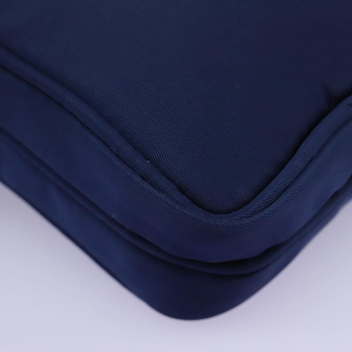 PRADA Shoulder Bag Nylon Blue Gold Auth KD114V