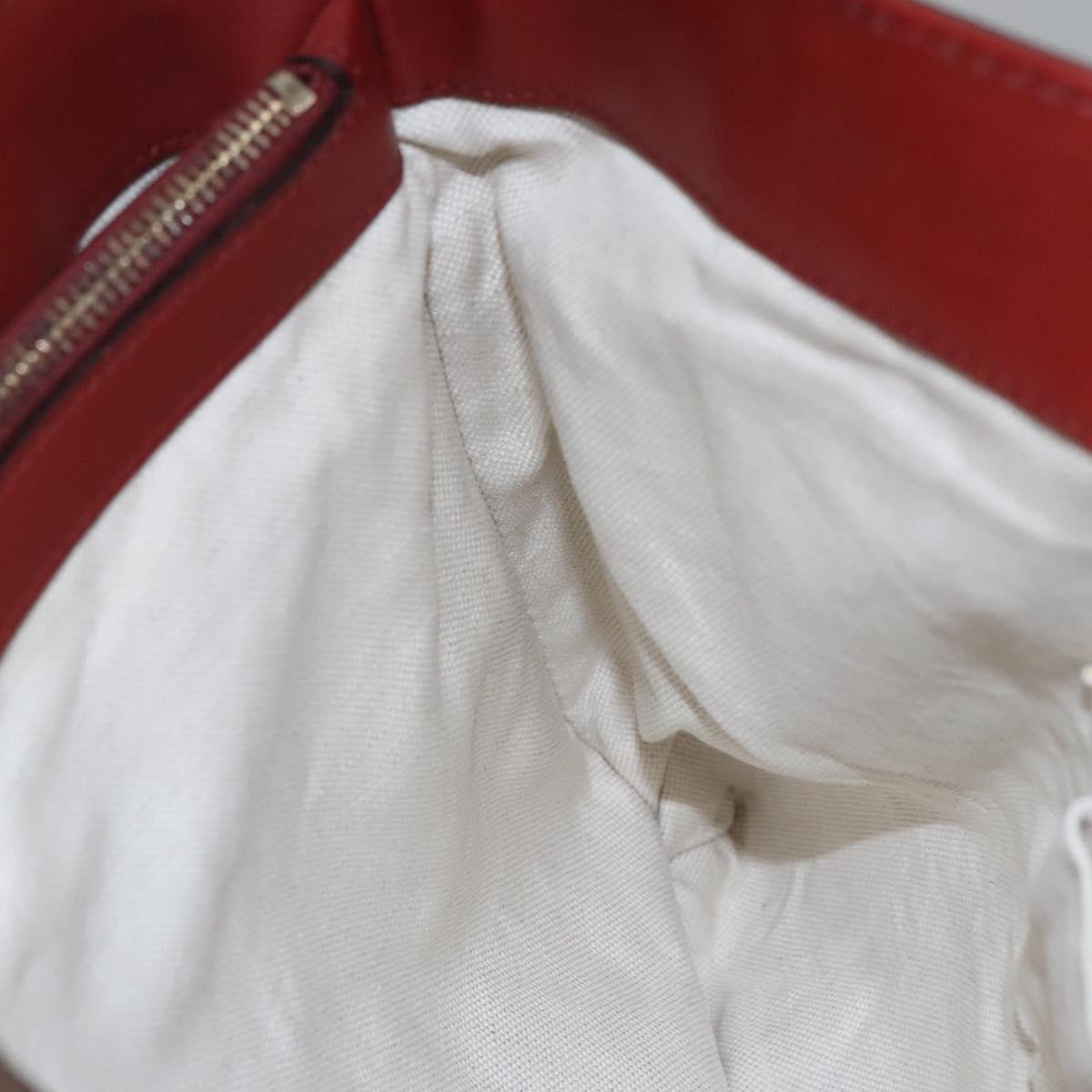 GUCCI GG Canvas Tote Bag Beige Gold Red 296835 Auth KD123