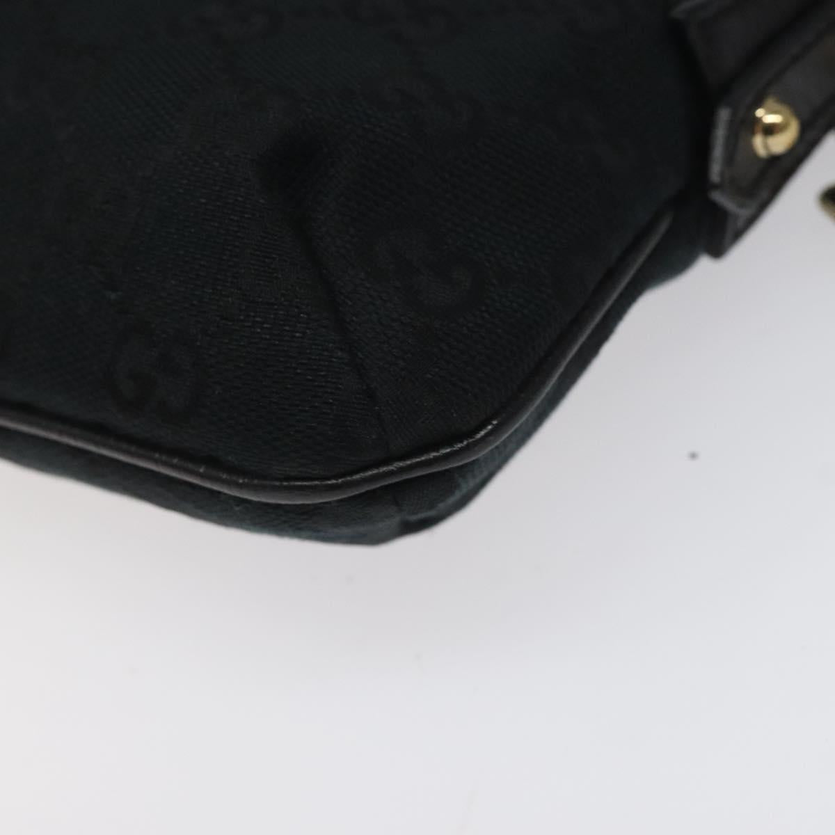 GUCCI GG Canvas Sherry Line Accessory Pouch Black Khaki 145970 Auth KD125V
