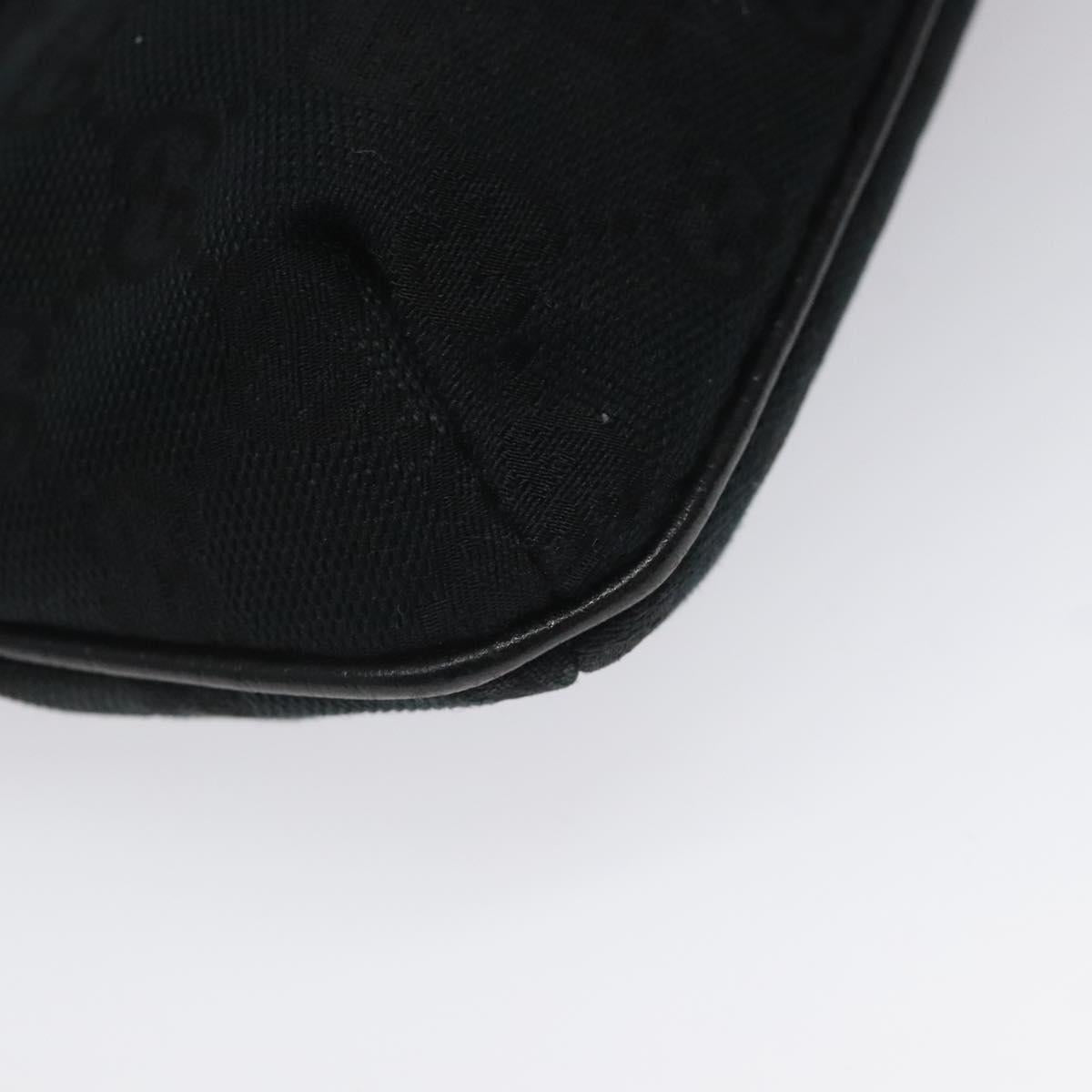 GUCCI GG Canvas Sherry Line Accessory Pouch Black Khaki 145970 Auth KD125V