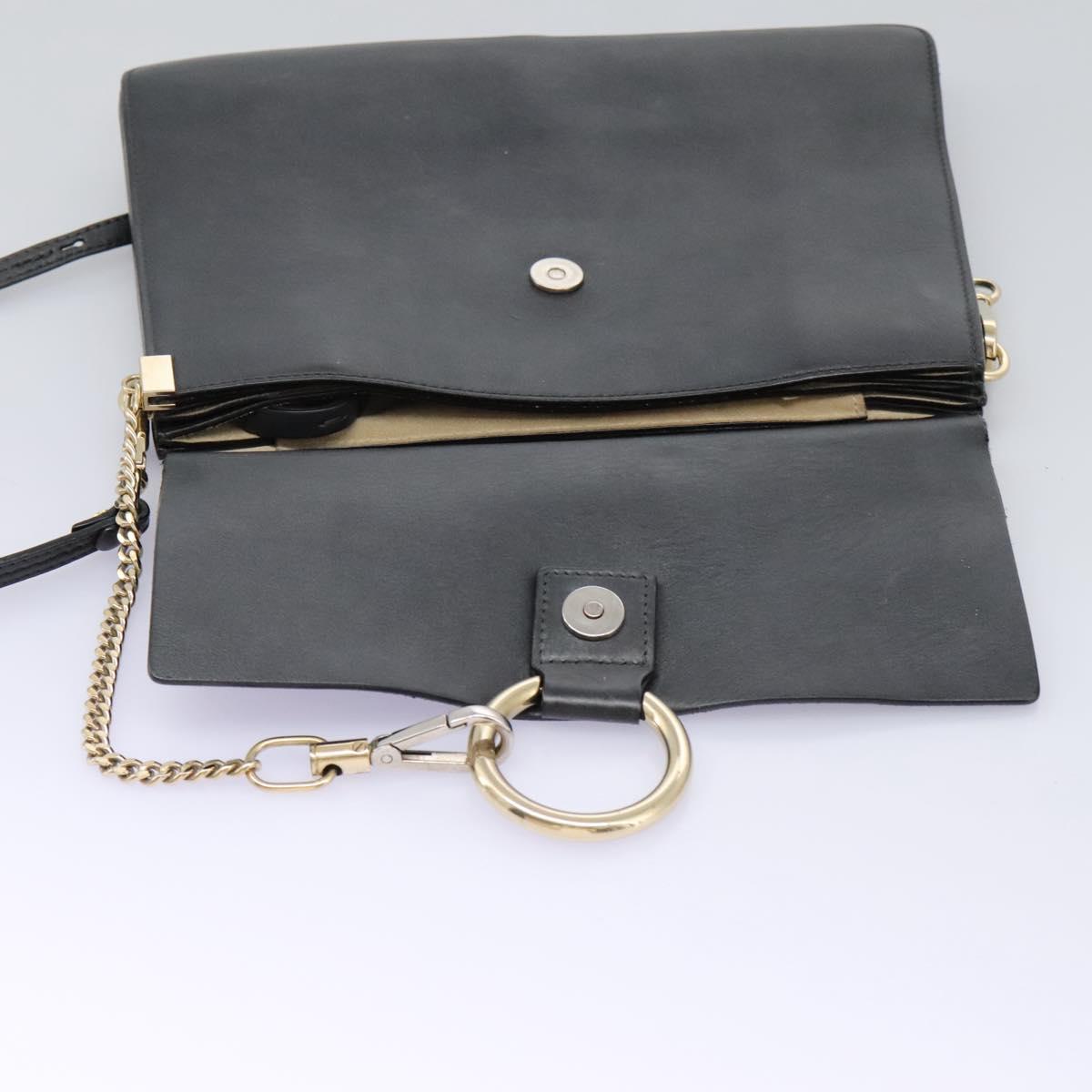 Chloe Fay Shoulder Bag Suede Leather Black Auth KD130