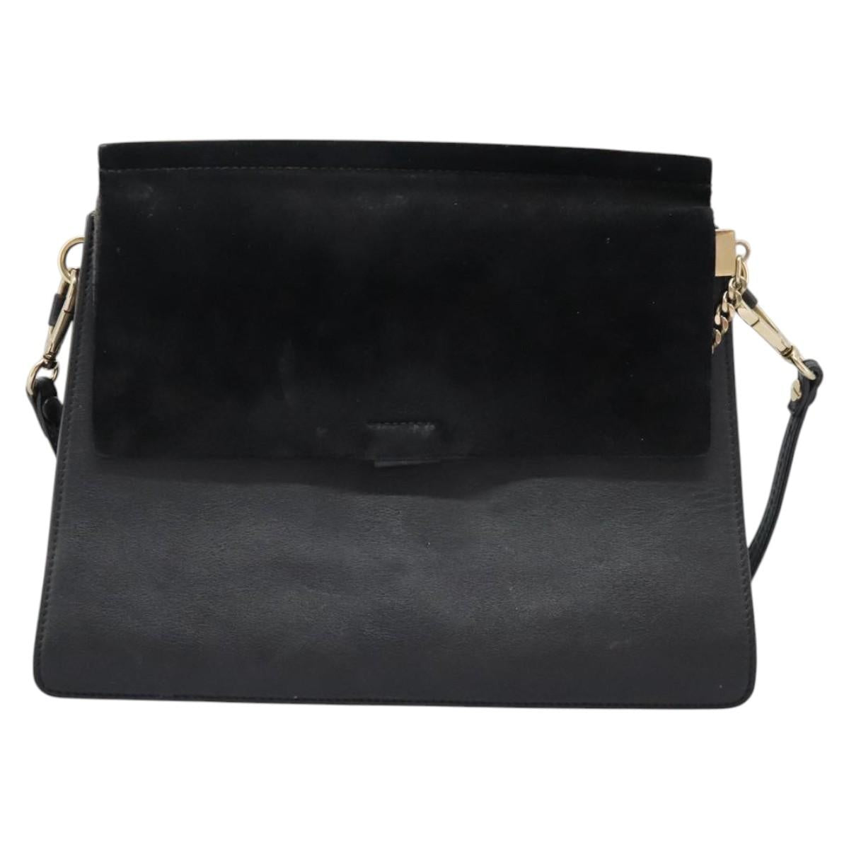 Chloe Fay Shoulder Bag Suede Leather Black Auth KD130