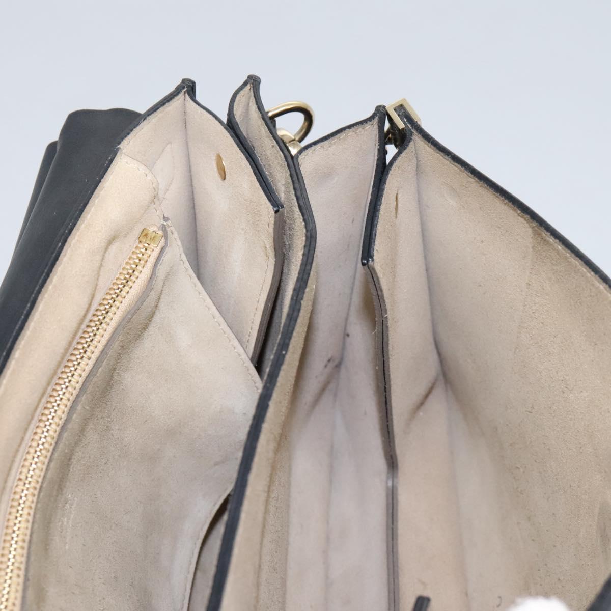 Chloe Fay Shoulder Bag Suede Leather Black Auth KD130