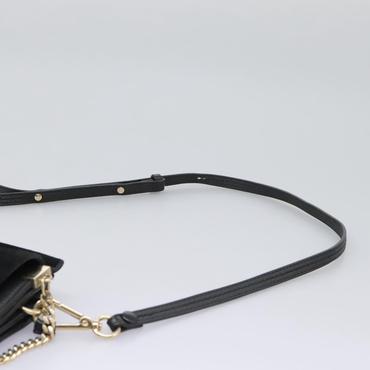 Chloe Fay Shoulder Bag Suede Leather Black Auth KD130