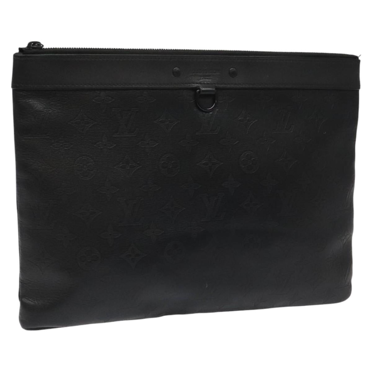 LOUIS VUITTON Monogram Shadow Pochette Discovery Bag Black M62903 LV Auth KD141
