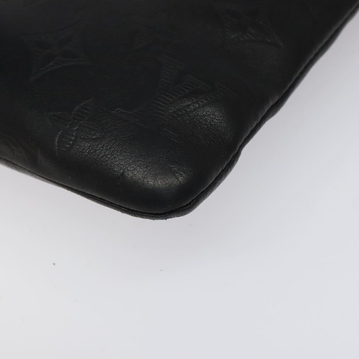 LOUIS VUITTON Monogram Shadow Pochette Discovery Bag Black M62903 LV Auth KD141
