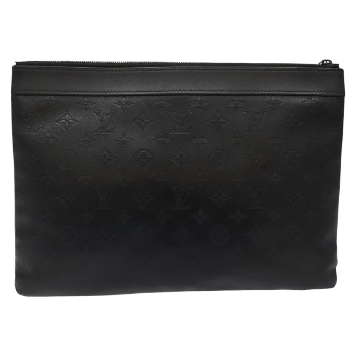 LOUIS VUITTON Monogram Shadow Pochette Discovery Bag Black M62903 LV Auth KD141