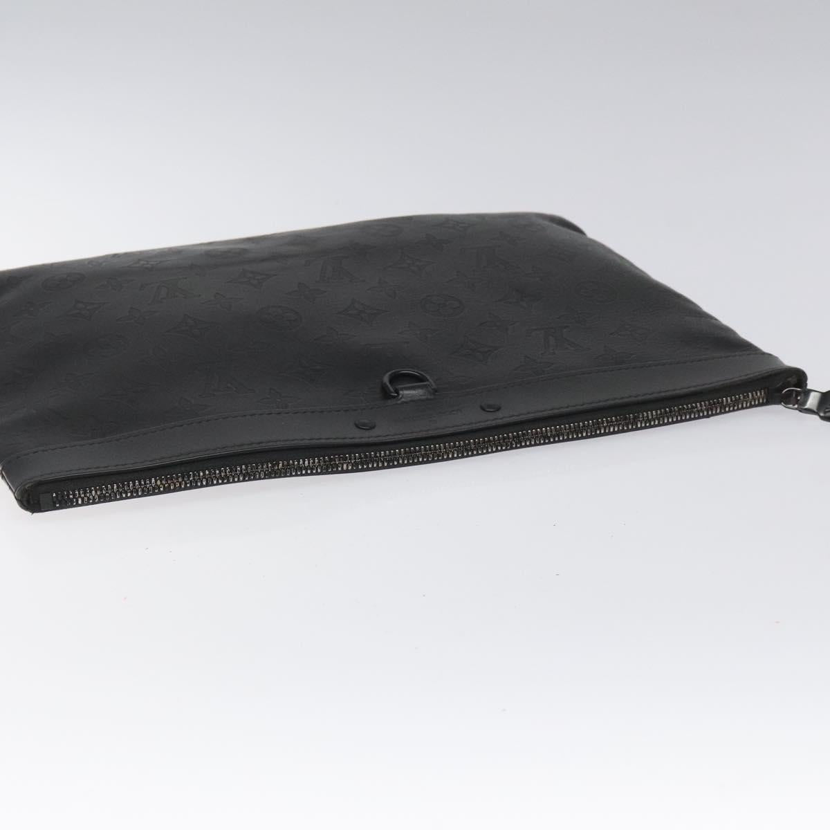 LOUIS VUITTON Monogram Shadow Pochette Discovery Bag Black M62903 LV Auth KD141