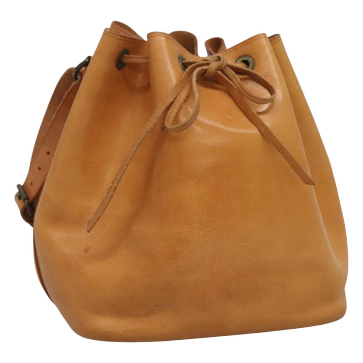 LOUIS VUITTON Nomad leather Petit Noe Shoulder Bag Beige M85003 LV Auth KD147