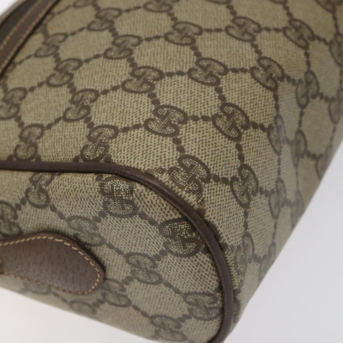 GUCCI GG Supreme Web Sherry Line Bag PVC Beige Gold 001 56 6472 4023 Auth KD170