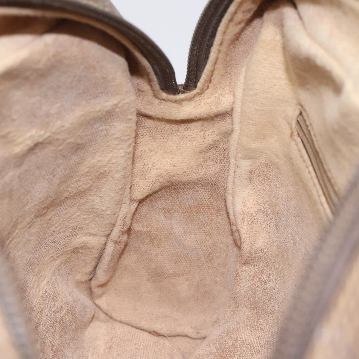 GUCCI GG Supreme Web Sherry Line Bag PVC Beige Gold 001 56 6472 4023 Auth KD170